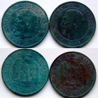 Napoleon III - Lot 2 X 10 Centimes 1855 Et 1856 W (3512) - 10 Centimes