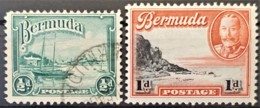 BERMUDA 1935 - MLH/canceled - Sc# 105, 106 - 1/2d 1d - Bermuda