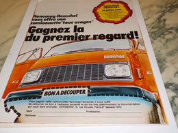 ANCIENNE PUBLICITE CAMION HANOMAG HENSCHEL  1972 - Camions