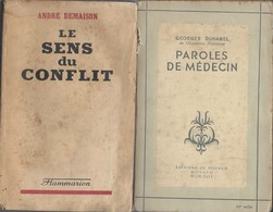 Lot De 4 Livres Le Dieu Sans Tete Théatre  Parole De Médecin & Le Sens Du Conflit 1936 à 1945 - Bücherpakete