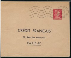 France - Thématique Marianne De Muller - 0,25 Rouge E1 - Crédit Français - Entier Postal - TB - TSC - Enveloppes Types Et TSC (avant 1995)