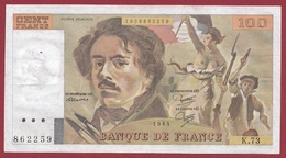 100 Francs"Delacroix" 1984 ----VF/SUP----ALPH .K.73 - 100 F 1978-1995 ''Delacroix''