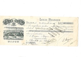 TRAITE ILLUSTREE - LOUIS REGNIER - DIJON -ANNEE 1900 - Bills Of Exchange