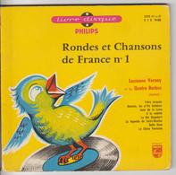 Rondes Et Chansons De France N° 1  Livre Disque / Philips E1E 9100 / 1955 - Children