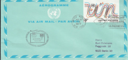 FORESIGHT PREVENTS BLINDNESS SPECIAL POSTMARK ON AEROGRAMME, 1977, UNITED NATIONS - Luchtpost