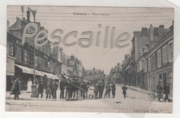 Delcampe - 18 CHER - CP ANIMEE VIERZON - PLACE D'ARMES - EDIT POIVERT VIERZON - CIRCULEE FM LE 10 NOVEMBRE 1918 - Vierzon