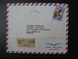 Lettre Recommandé Pointe-Noire Congo  Fêtes Des Mères  1970   Pour La Sté Générale France Haussmann Paris - Muttertag