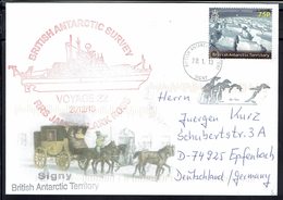 Antarctique - Timbre 75 P Sur Enveloppe Illustrée "Attelage" British Antarctic Survey - Voyage 22 - 20-1-2013 - TB - - Briefe U. Dokumente