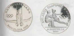 ANDORRA 2 MONEDAS DE PLATA  Nº 56/57 SERIE BARCELONA ALBERTVILLE 1992  SERVEI D'EMISSIÓNS  (E.M. - Andorra