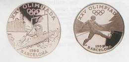 ANDORRA 2 MONEDAS DE PLATA  Nº 60/61 SERIE BARCELONA ALBERTVILLE 1992  SERVEI D'EMISSIÓNS  (E.M. - Andorra