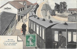 SAINT DIZIER (52) Carte Fantaisie Gare Train - Saint Dizier