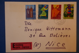 331 LIECHTENSTEIN LETTRE 1969 POUR NICE AFFRANCHISSEMENT PLAISANT EN EXPRESS - Covers & Documents