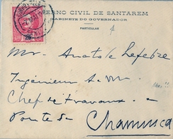 1908 PORTUGAL , SANTAREM - CHAMUSCA , SOBRE CIRCULADO , LLEGADA , GOBIERNO CIVIL DE SANTAREM - GABINETE DEL GOBERNADOR - Lettres & Documents