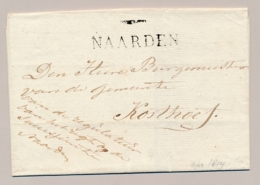 Nederland - 1814 - Omslag Van NAARDEN (gekapt Stempel) Naar Kosthoes (?) - ...-1852 Voorlopers