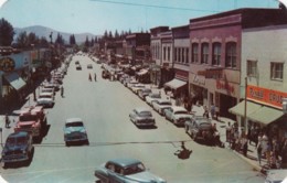 Sandpoint Idaho, Main Street Scene, Business District Rexall Drug Store, Autos, C1950s Vintage Postcard - Sonstige & Ohne Zuordnung