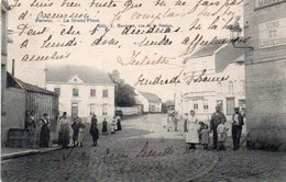 Perwez La Grand'place Bien Animée Magasin Au Npetit Bon Marché Vins Et Liqueurs Circulé En 1908 - Perwez