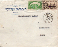 Algérie Algeria Lettre Cover Oran 1940 Maurice Sadok Judaica Brief Carta Laines Textile - Lettres & Documents