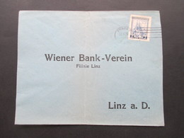 Tschechoslowakei 1928 10 Jahre Republik Nr. 273 EF An Den Wiener Bank Verein Filiale Linz - Briefe U. Dokumente