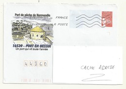 PAP LA POSTE   REPIQUAGE  PORT EN BESSIN - PAP: Aufdrucke/Luquet