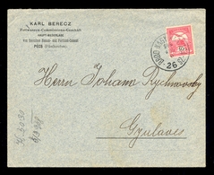 Hungary, Croatia - Letter Sent To Gjulaves Cancelled By T.P.O. BROD-NAGY KANIZSA 26 ZS, Postmark 08.08. 1908 - Andere & Zonder Classificatie