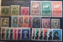 LUXEMBOURG 1914 - 1938,Collection De 26 Timbres Majorité Surtaxes Dont Series Complètes , Neufs ** MNH,cote 100 Euros - Collezioni