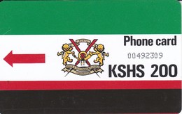 TARJETA DE KENIA DE KSHS 200 ESCUDO Y BANDERA - Kenia