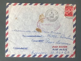 France FM N°12 Sur Lettre De TANANARIVE (Madagascar) 1958 Réexpédiée à Malaga - (C1077) - Militärische Franchisemarken