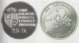 ANDORRA 1 MONEDA DE PLATA 28,28 GRAMOS  Nº 70 CRUZ ROJA ANDORRANA  SERVEI D'EMISSIÓNS  (E.M. - Andorra