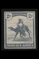 STATE OF NORTH AFRICA  1890's 2c Grey 'Camel Rider' De La Rue Local Stamp IMPERF ESSAY Recess Printed On Ungummed White  - Autres & Non Classés