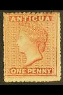 1863  1d Dull Rose, Wmk Small Star, SG 6, Fine Mint Og. For More Images, Please Visit Http://www.sandafayre.com/itemdeta - Other & Unclassified