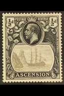 1924-33  ½d Grey-black And Black "Broken Mainmast" Variety, SG 10a, Very Fine Mint. For More Images, Please Visit Http:/ - Ascension