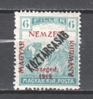 Hungary Szegedin 1919 Mi 30 MLH - Szeged