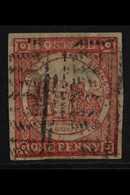 NEW SOUTH WALES  1850. 1d Carmine (soft Yellowish Paper), Plate I. No Clouds, SG 2, Imperf With 4 Clear Margins, Very Fi - Sonstige & Ohne Zuordnung