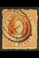 QUEENSLAND  1862 1d Indian Red Chalon, SG 21, Finely Used With "Q.L." In Oval Of Bars. For More Images, Please Visit Htt - Andere & Zonder Classificatie