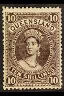 QUEENSLAND  1907-11 10s Blackish Brown Chalon, SG 311, Fine Mint. For More Images, Please Visit Http://www.sandafayre.co - Sonstige & Ohne Zuordnung