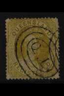 QUEENSLAND  1860-61 Wmk Small Star, Clean-cut Perf 14-16, "REGISTERED" (6d) Olive-yellow, SG 11, Finely Used With "Q.L." - Andere & Zonder Classificatie