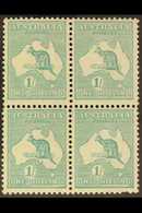 1915-27  1s Blue-green Roo, Die IIB, SG 40b, BLOCK OF FOUR Mint (two Stamps Never Hinged), Short Perf At Base. For More  - Sonstige & Ohne Zuordnung