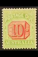POSTAGE DUE  1909-10 10 Shilling Rosine & Yellow Green, SG D72, Very Fine Mint For More Images, Please Visit Http://www. - Altri & Non Classificati