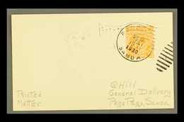 USED IN AMERICAN SAMOA  1930 Plain Postcard Endorsed "Printed Matter," Franked ½d Orange KGV Head, Cancelled Twice By Di - Autres & Non Classés