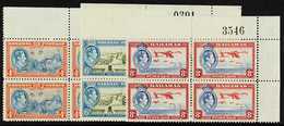 1938  Geo VI Pictorial Set, SG 158/60, In Superb Never Hinged Mint Corner Plate Blocks Of 4. (12 Stamps) For More Images - Altri & Non Classificati