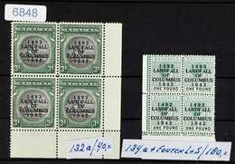 1942 "LANDFALL" SPECIALISED MINT SELECTION  Attractive Group Of Blocks, Shades, Inscription Blocks Etc Between SG 162 -  - Andere & Zonder Classificatie
