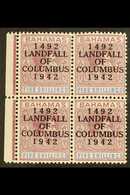 1942  5s Purple & Blue "Landfall Of Columbus" Overprint Ordinary Paper, SG 174a, Very Fine Never Hinged Mint Marginal BL - Autres & Non Classés