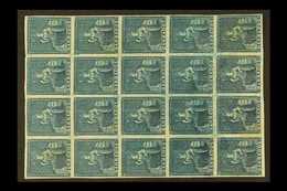 1852-55  Slate-blue Britannia, SG 5a, Mint Block Of Twenty (4x5), Most Are Never Hinged, Some Light Age Marks For More I - Barbades (...-1966)