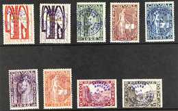 1928  Orval Complete Set With Philatelic Exhibition In Antwerp Special Circular Handstamps (Michel 235/43 II, COB 266A/6 - Autres & Non Classés