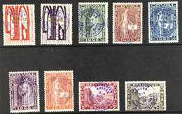 1928  Orval Complete Set With Philatelic Exhibition In Antwerp Special Circular Handstamps (Michel 235/43 II, COB 266A/6 - Otros & Sin Clasificación