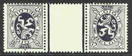 1929-32  75c Deep Violet Blue State Arms Horizontal TETE-BECHE GUTTER PAIR, COB KT11, Very Fine Mint, Fresh. (2 Stamps)  - Other & Unclassified
