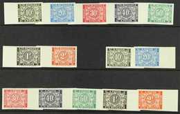 POSTAGE DUES  1945 Both Complete IMPERF Sets (SG D1130A/36A & D1130B/30B, Michel 39/45 I+II, COB TX49/55 & TX49A/55A), S - Autres & Non Classés