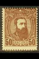 BELGIAN CONGO 1894  50c Chocolate Leopold, COB 9, Never Hinged Mint, Centred To Upper Right. For More Images, Please Vis - Otros & Sin Clasificación
