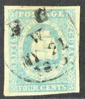 1853-55  4c Pale Blue Imperf., SG 20, Very Fine Used With 4 Margins. For More Images, Please Visit Http://www.sandafayre - Guyana Britannica (...-1966)