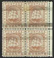 1878  (1c) On 6c Brown Provisional With Two Horizontal Bars, SG 137, Mint BLOCK OF FOUR, The Lower Pair Never Hinged. Fo - Brits-Guiana (...-1966)
